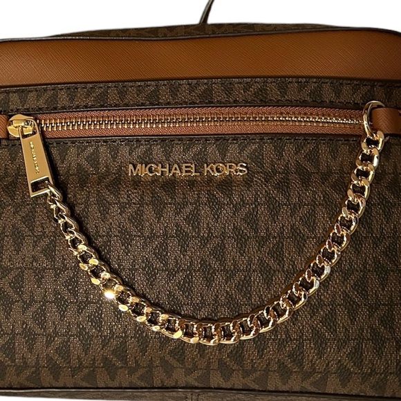 NWT MK Michael Kors Jet Set Large Logo Crossbody Bag - Picture 3 of 7